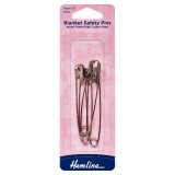 Hemline Safety Pins Blanket 76mm Nickel 4 Pieces