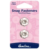 Hemline Snap Fasteners Sew-on Nickel 18mm Pack of of 2
