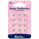 Hemline Snap Fasteners Sew-on Nickel 7mm Pack of of 12