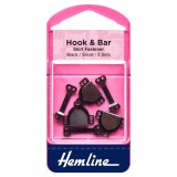 Hemline Hook and Bar Black - Small