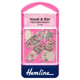 Hemline Hook and Bar Adjustable Nickel Pack of 3