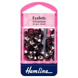 Hemline Eyelets with Tool Black - 5.5mm - 40pcs