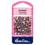Hemline Eyelets with Tool 5.5mm Nickel 40 Pieces