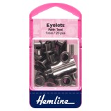 Hemline Eyelets Black - 7mm - 20pcs