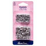 Hemline Eyelets Refill Pack of Nickel/Silver - 5.5mm (D)