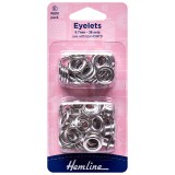 Hemline Eyelets Refill Pack of Nickel/Silver- 8.7mm (E)