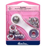 Hemline Eyelets Starter Kit 10.5mm Nickel/Silver (F) 15 Pieces