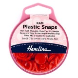 Hemline KAM Plastic Snaps 25 x 12.4mm Sets Red