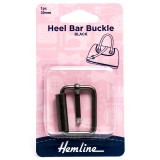 Hemline Heel Bar Buckle 30mm Nickel Black