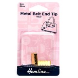 Hemline Metal Belt-End Tips 20mm Gold 2 Pieces