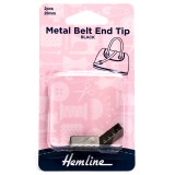 Hemline Metal Belt-End Tips 20mm Nickel Black 2 Pieces