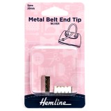 Hemline Metal Belt-End Tips 20mm Silver 2 Pieces
