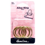 Hemline Alloy Ring 26mm Gold 4 Pieces