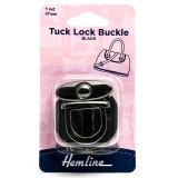 Hemline Tuck Lock Buckle 47mm Nickel Black