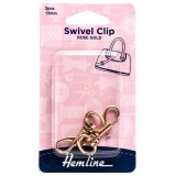 Hemline Swivel Clip 13mm Rose Gold 2 Pieces
