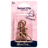 Hemline Swivel Clip 25mm Rose Gold 2 Pieces