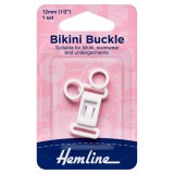 Hemline Bikini Buckle Set 12mm White