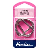 Hemline D Rings Nickel - 32mm - 3pcs