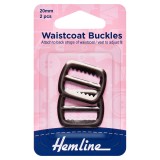 Hemline Vest/Waistcoat Buckles Gunmetal - 20mm - 2pcs