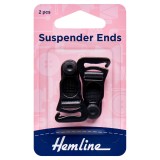 Hemline Suspender Ends Black - 1 pair