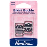 Hemline Bikini Buckles 12mm Nickel 2 Sets