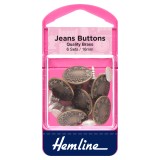 Hemline Jean Buttons Bronze - 16mm