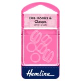 Hemline Bra Hooks & Clasps Clear - 9mm