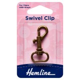 Hemline Swivel Clip Bronze 15mm