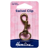 Hemline Swivel Clip Bronze 20mm