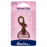 Hemline Swivel Clip Bronze 25mm