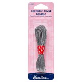 Hemline Metallic Cord Elastic Silver - 4.5m x 1.3mm