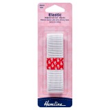 Hemline Non-Roll Ribbed Elastic White - 1m x 25mm