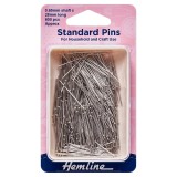 Hemline Extra Value Standard Pins Nickel - 28mm, 600pcs
