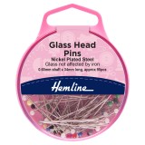 Hemline Pins Glass Head 34mm Nickel 95 Pieces