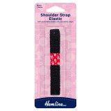 Hemline Elastic Shoulder Strap Black - 1.5m x 15mm