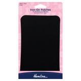 Hemline Cotton Twill Patches Black - 10 x 15cm
