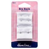 Hemline Bra Back Replacement White - 38mm