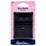 Hemline Bra Back Replacement Black - 50mm