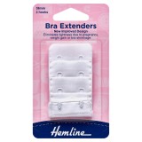 Hemline Bra Back Extenders White - 38mm