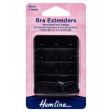 Hemline Bra Back Extenders Black - 50mm