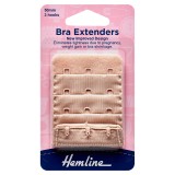 Hemline Bra Back Extenders Nude - 50mm