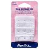 Hemline Bra Back Extenders White - 50mm