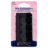 Hemline Bra Back Extenders Black - 75mm