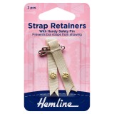 Hemline Shoulder Strap Retainer with Safety Pin Nude