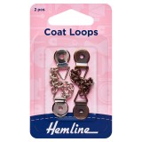 Hemline Coat Loops Bronze/Nickel - Metal - 2pcs