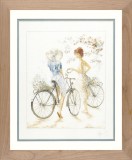 Lanarte Counted Cross Stitch Kit - Girls on Bicycle (Linen)