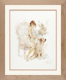 Lanarte Counted Cross Stitch Kit - Girl in Chair with Dog (Linen)
