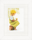 Lanarte Counted Cross Stitch Kit - Girl with Apple (Evenweave)