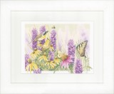 Lanarte Counted Cross Stitch Kit - Butterfly Bush and Echinacea (Aida)