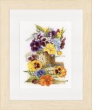 Lanarte Counted Cross Stitch Kit - Pot of Pansies (Aida,W)